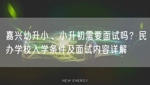 嘉兴幼升小、小升初需要面试吗?民办学校入学条件及面试内容详解 嘉兴幼升小、小升初需要面试吗?民办学校入学条件及面试内容详解