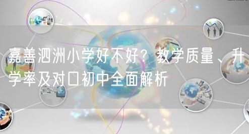 嘉善泗洲小学好不好?教学质量、升学率及对口初中全面解析 嘉善泗洲小学好不好?教学质量、升学率及对口初中全面解析