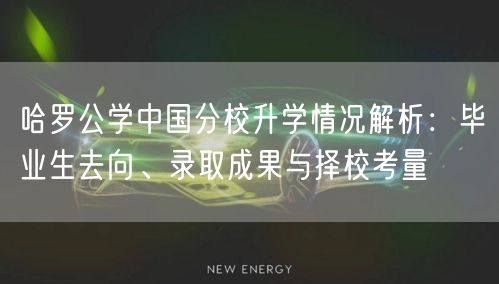 哈罗公学中国分校升学情况解析：毕业生去向、录取成果与择校考量