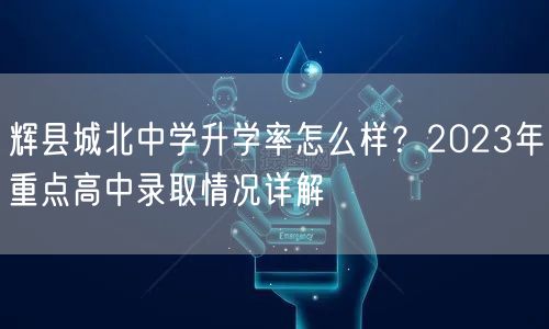 辉县城北中学升学率怎么样？2023年重点高中录取情况详解