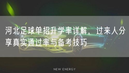 河北足球单招升学率详解，过来人分享真实通过率与备考技巧