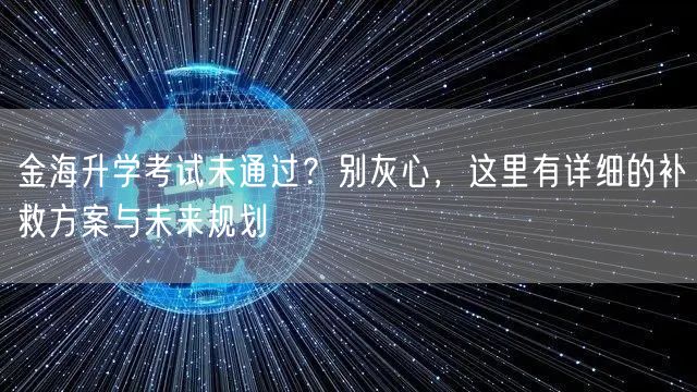 金海升学考试未通过?别灰心,这里有详细的补救方案与未来规划 金海升学考试未通过?别灰心,这里有详细的补救方案与未来规划