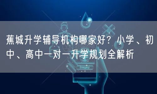 蕉城升学辅导机构哪家好?小学、初中、高中一对一升学规划全解析 蕉城升学辅导机构哪家好?小学、初中、高中一对一升学规划全解析