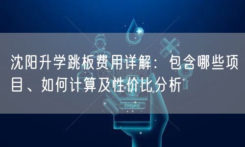 沈阳升学跳板费用详解:包含哪些项目、如何计算及性价比分析 沈阳升学跳板费用详解:包含哪些项目、如何计算及性价比分析