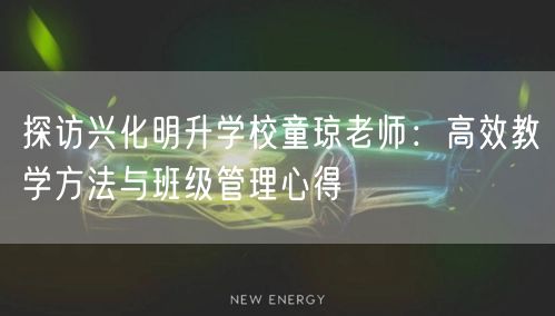 探访兴化明升学校童琼老师:高效教学方法与班级管理心得 探访兴化明升学校童琼老师:高效教学方法与班级管理心得