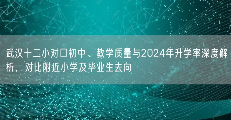 武汉十二小对口初中、教学质量与2024年升学率深度解析,对比附近小学及毕业生去向 武汉十二小对口初中、教学质量与2024年升学率深度解析,对比附近小学及毕业生去向