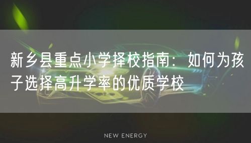 新乡县重点小学择校指南:如何为孩子选择高升学率的优质学校 新乡县重点小学择校指南:如何为孩子选择高升学率的优质学校