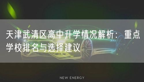 天津武清区高中升学情况解析:重点学校排名与选择建议 天津武清区高中升学情况解析:重点学校排名与选择建议