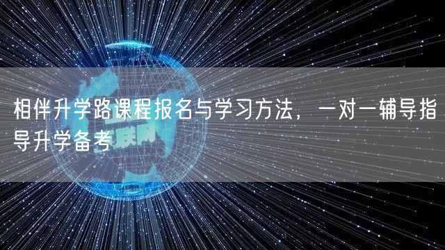 相伴升学路课程报名与学习方法,一对一辅导指导升学备考 相伴升学路课程报名与学习方法,一对一辅导指导升学备考