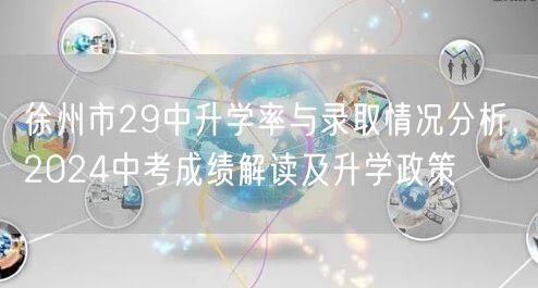 徐州市29中升学率与录取情况分析，2024中考成绩解读及升学政策