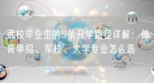 武校毕业生的5条升学路径详解:体育单招、军校、大学专业怎么选 武校毕业生的5条升学路径详解:体育单招、军校、大学专业怎么选